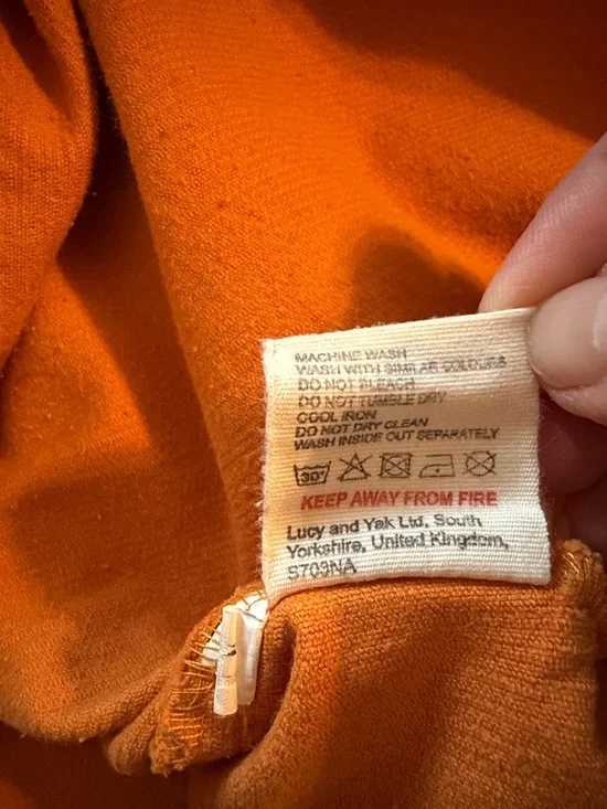 Lucy & Yak Orange Corduroy Dungarees Overalls - Picture 8 of 8